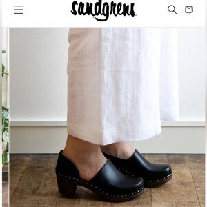 Sandgrens Black Brett Nubuck Leather closed back clogs size 37 or 6